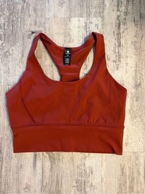 90 Degree By Reflex Rust Red Racerback Sports Bra